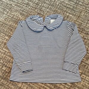 Little English Navy and White Striped Long Sleeve Tee